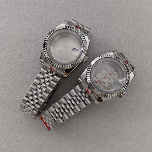 36/39mm 透底 狗牙圈日志表壳+带 不锈钢表壳 适合装NH35/36机芯