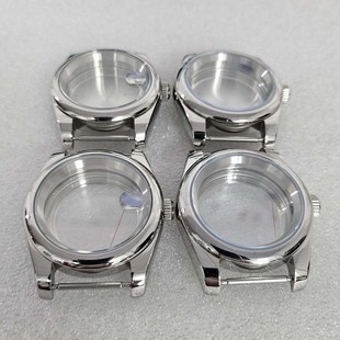 36机芯手表配件 NH35 39mm圆弧不锈钢透密底表壳蓝宝玻璃适合装