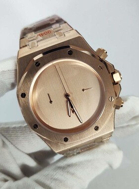 新款纯色无logo八角玫石英男士计时码表 41mm精钢手表装vk63机芯