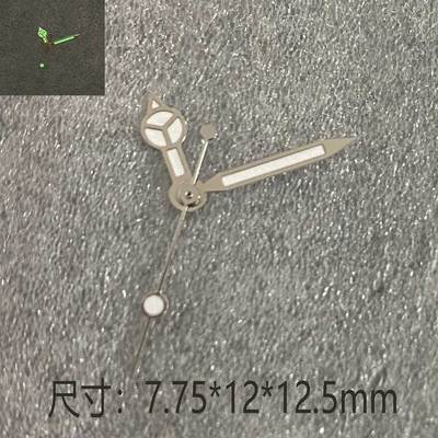 手表配件 三针银白色表针 绿夜光 适合装日本美优达2115石英机芯