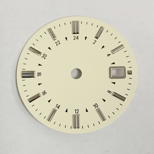 新款表盘配件 31MM米黄色无夜光GMT单历字面 适合日本NH34机芯