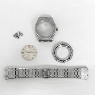 手表配件 41mm精钢表壳+带+面 蓝宝石玻璃 适合装8215/2813机芯