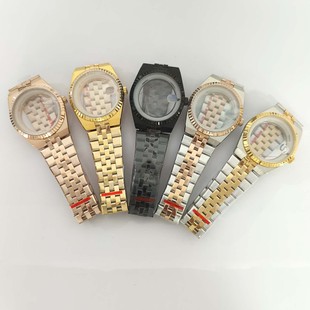 表配件39.5MM牙圈多色精钢表壳透底放大镜蓝宝镜面适NH35 36机芯