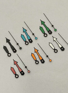 手表配件绿夜光箭型针黑边红蓝绿橙灰白色适配日本NH35/36/4R机芯