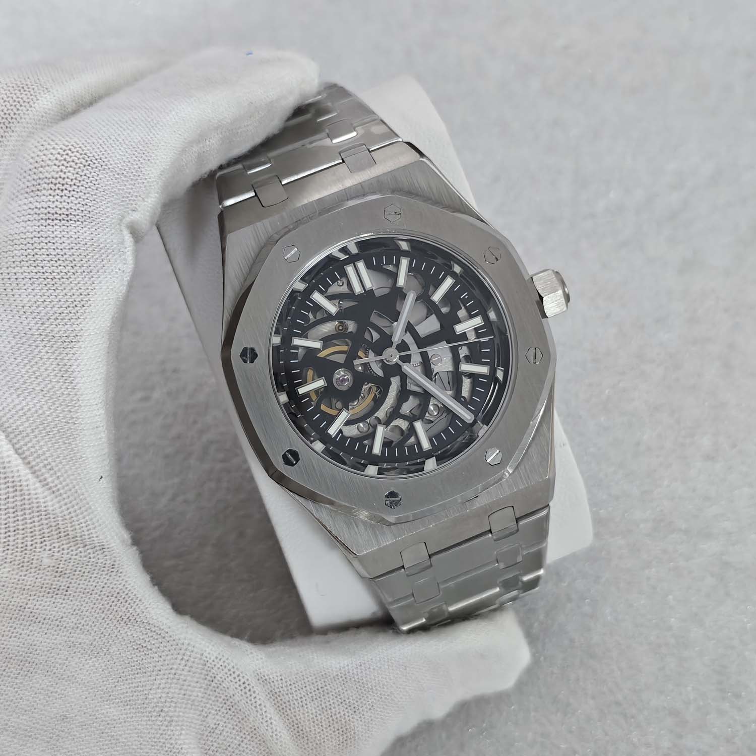 手表新款镂空41mm蓝宝石玻璃精钢表壳装配日本NH70自动机芯watch
