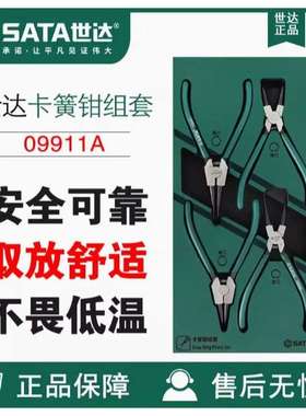Sata/世达工具4件套 卡簧钳组套 卡簧钳工具托组套09911A