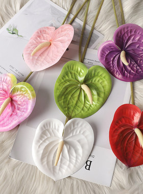 红掌仿真花3D胶片婚庆家居餐桌花