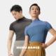 HUHUDANCE芭蕾成人男紧身服晾干速干拼接高领短袖 BS005 上衣