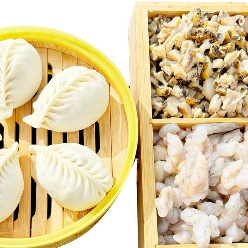 「八仙包子饺子」鲍鱼虾仁海鲜包子+海参虾仁海鲜饺子.无猪肉素馅