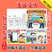 代画插画设计科普公众号四格漫画原创手绘安全医疗ps漫画设计定制