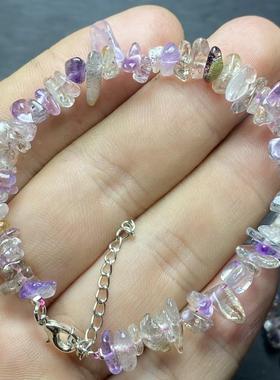 爆款天然矿多多超七随形手链透体水晶饰品DIY碎石手串批发包邮