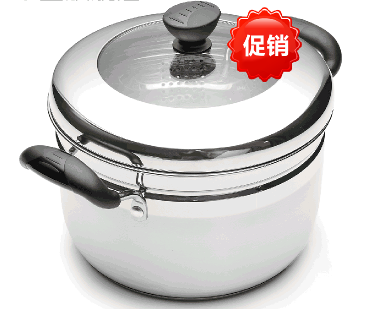 中宝304不锈钢加厚复底汤锅日式蒸锅22CM,24CM燃气电磁炉通用图片