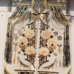 祈鸟苍拢绣金·黯MENU手账规划局贝壳光pet和纸胶带分装