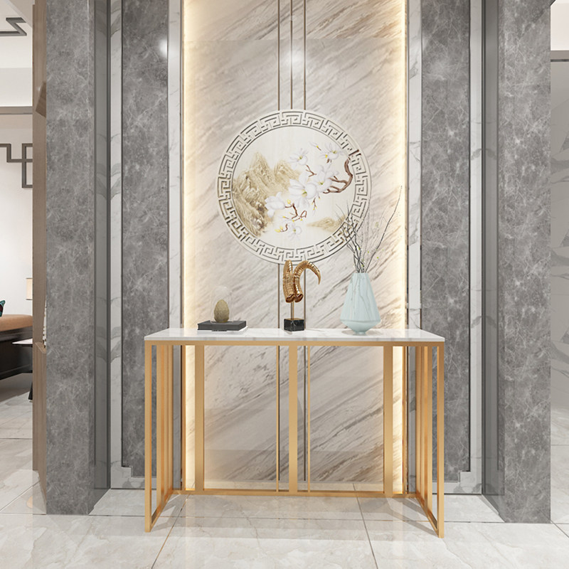 简约现代大理石隔断玄关桌北欧轻奢装饰玄关台酒店入户条几条案桌