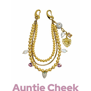 AuntieCheek【赪颜】原创设计珍珠复古巴洛克裤链包链y2k小众设计
