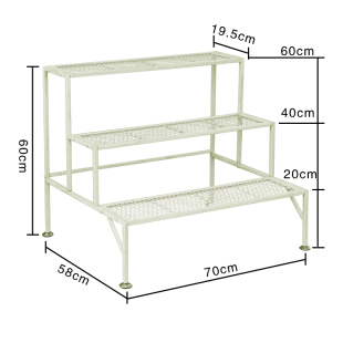 直销厂销美式 复古户外庭院铁艺花架室外花园落地花盆架阶梯多层置
