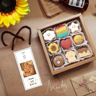 女神节手工黄油曲奇饼干礼盒装糕点心高颜值伴手礼送朋友生日礼物