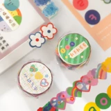 Бумажная лента, мультяшный базовый книга роста, наклейка, наклейки, ручная роспись, планировщик, 100 штук в упаковке