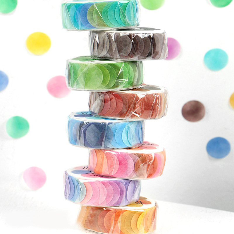 小清新100枚异形可撕圆点和纸胶带 ins风盐系创意DIY手账用品成长册装饰基础素材