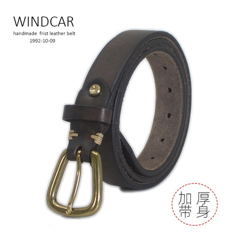 手工头层牛皮皮带复古男士
