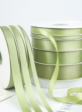 烘焙良品抹茶绿色丝带草绿色蛋糕绸带茉莉花手串果绿鲜花包装缎带