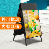 Outdoor wind proof iron hand-held poster shelf double-sided billboard water sign display shelf ktboard display stand vertical landing