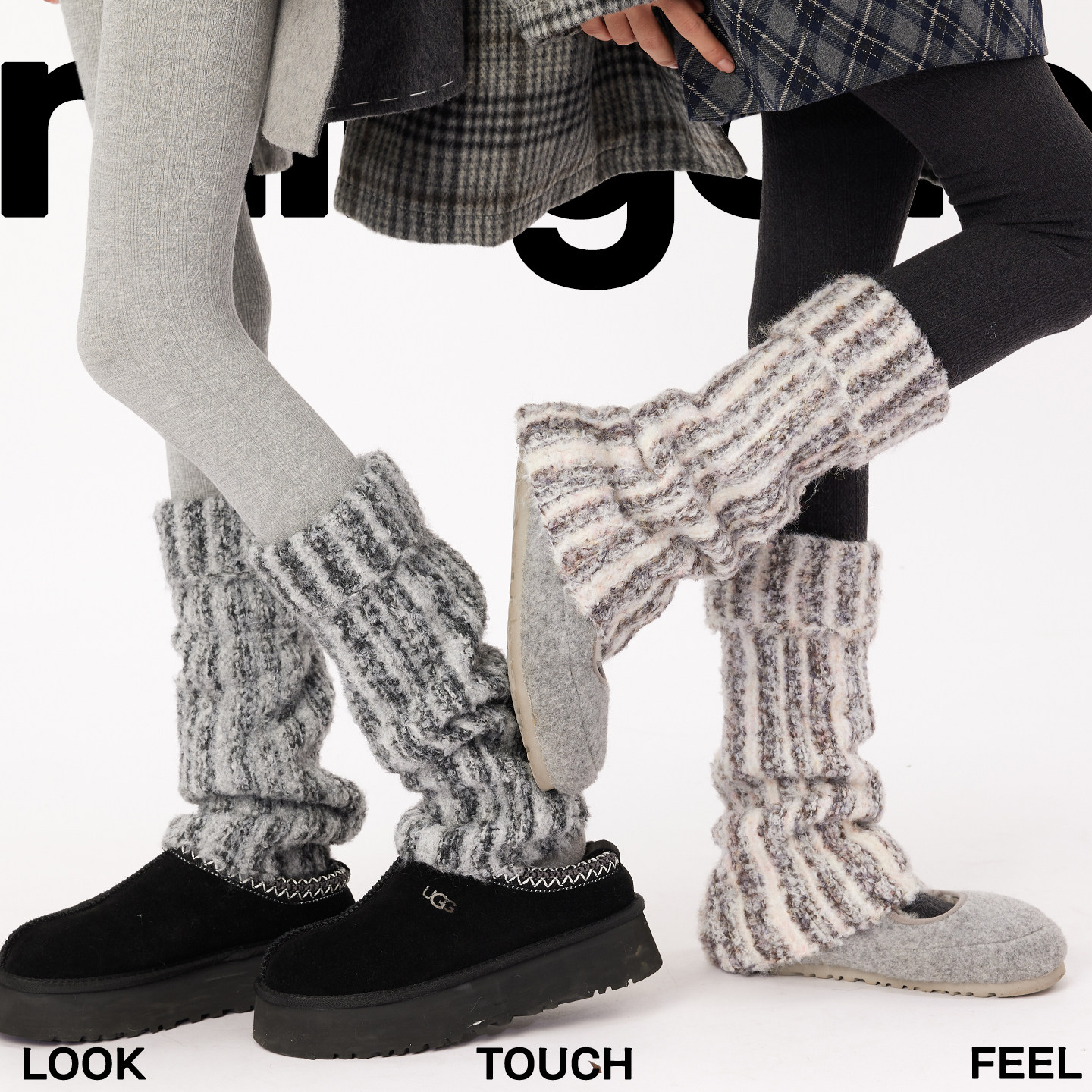 竖条纹显瘦保暖加厚堆堆袜套女