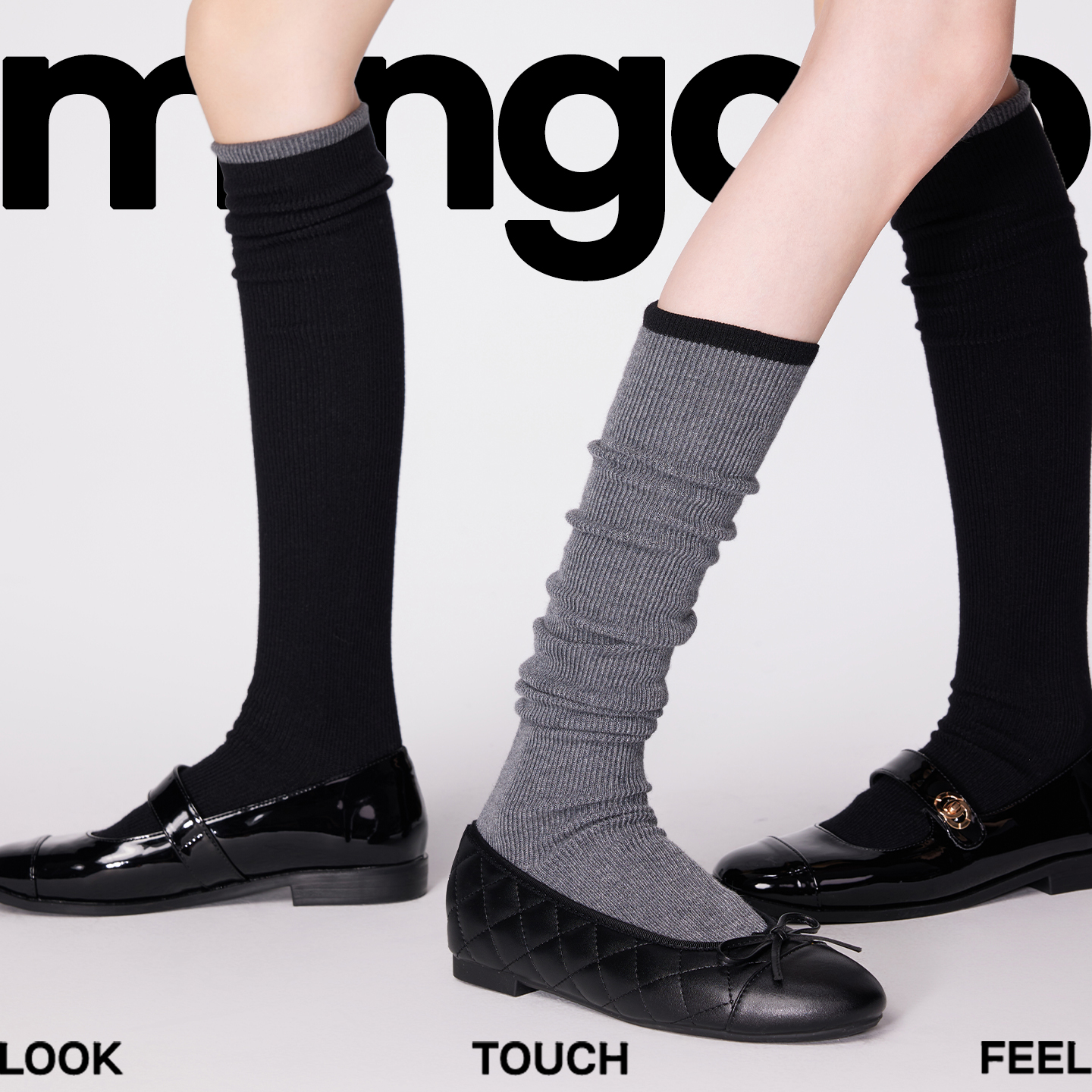 灰色百搭条纹显瘦压力小腿袜女