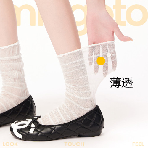 弥构miu系泡泡花边仙气堆堆袜女