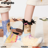 秋冬可爱丑萌搞怪毛绒袜子直板袜小众个性 保暖加厚情侣家居地板袜