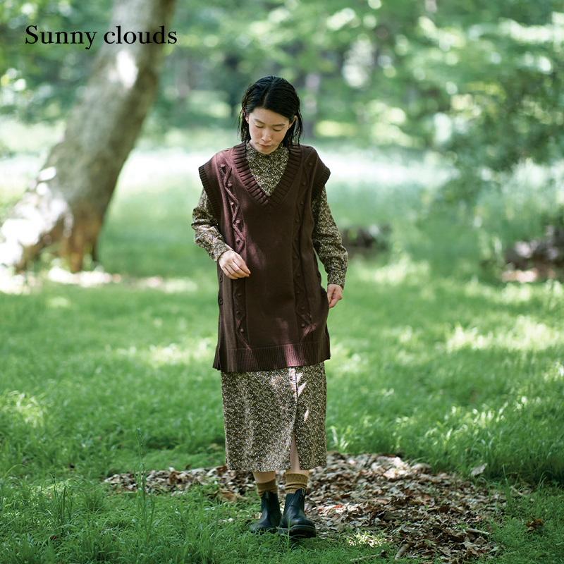 棕色纯棉针织马甲百搭女