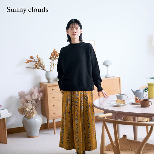 黑色纯棉半高领针织衫毛衣