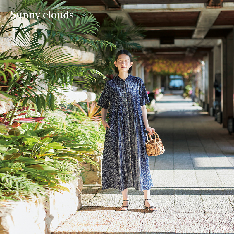 纯棉蓝色连衣裙宽松百搭