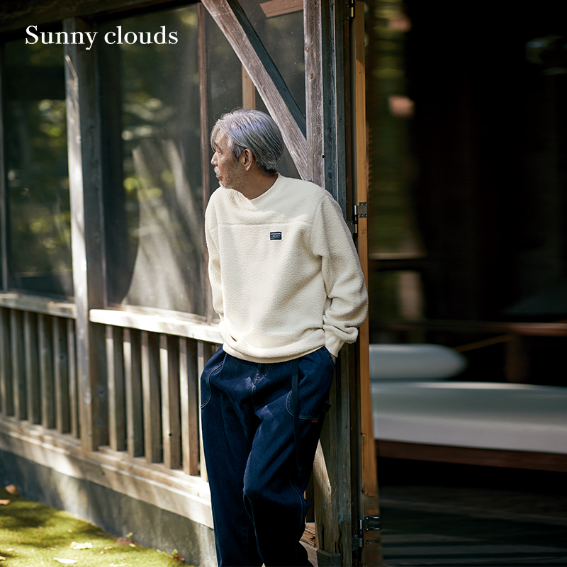 冬季新品 桑妮库拉/Sunny clouds 男式山系摇粒绒卫衣（奶白）