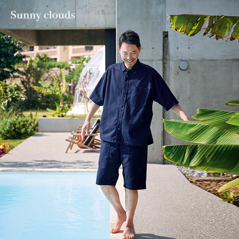 夏季新品 桑妮库拉/Sunny clouds 男式纯棉斜纹五分短裤日系复古,男装,短裤,淘宝优惠券,粉丝福利购,淘宝优惠卷