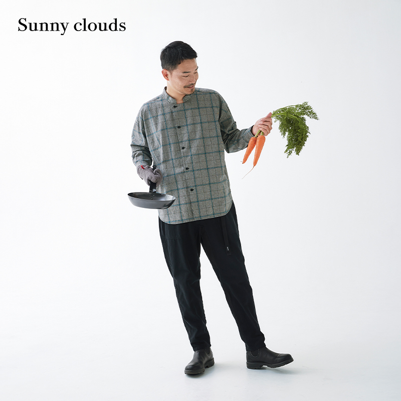 立领不对称格子衬衫宽松外套