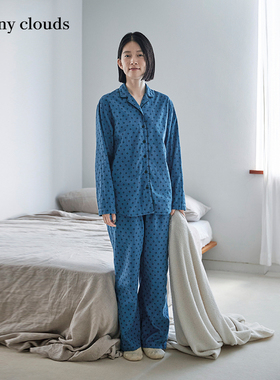 桑妮库拉/Sunny clouds 女式纯棉微厚双纱棉印花家居服