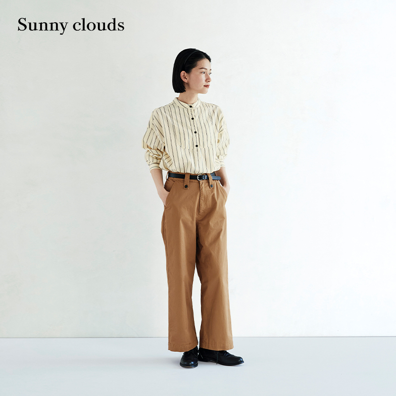 春季新品桑妮库拉/Sunny clouds女式棉混微弹宽松直筒裤联名款-封面