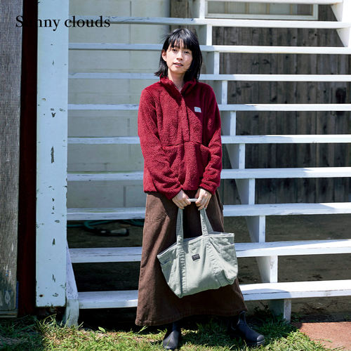 山系立领套头双面摇粒绒衫红色