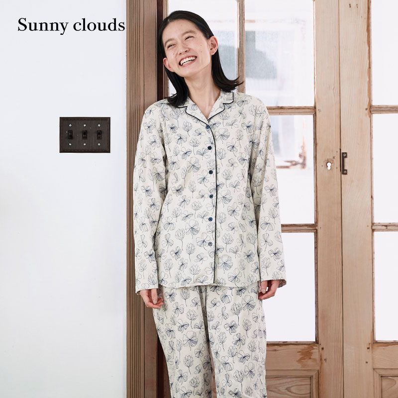 桑妮库拉/Sunny clouds 女式纯棉车轴草印花家居服 女士内衣/男士内衣/家居服 睡衣上装 原图主图