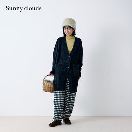 冬季新品 桑妮库拉/Sunny clouds 纯棉针织高领衫黄色打底毛衣女