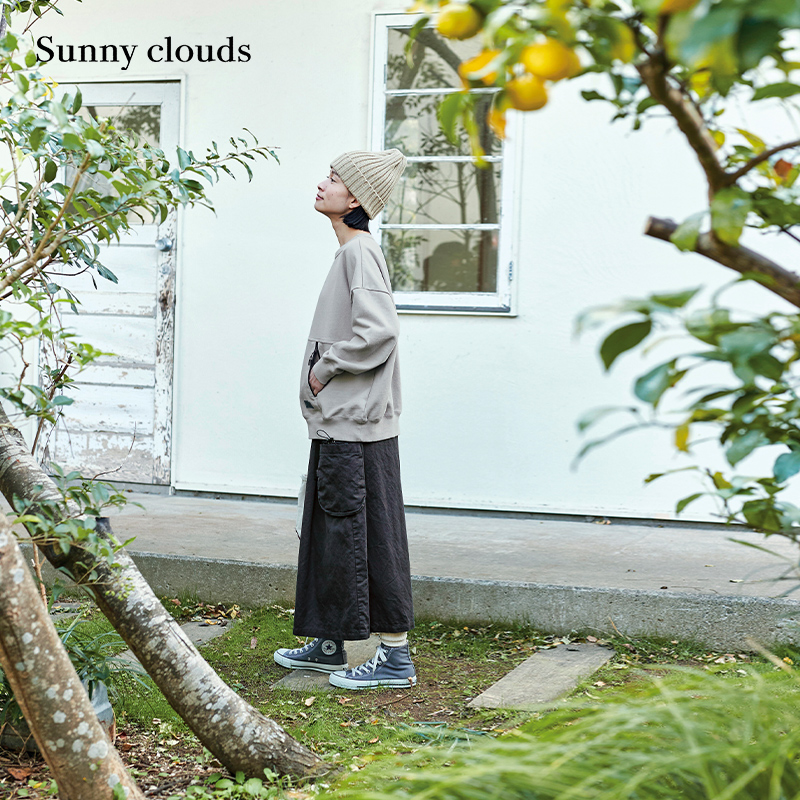 春季新品桑妮库拉/Sunny clouds女式棉麻山系工装风裙裤（炭灰）-封面