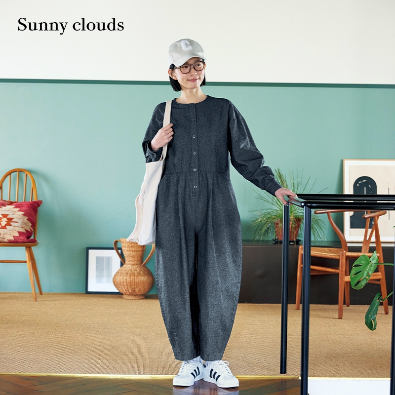 2025新款连体裤女春秋靛蓝染长裤