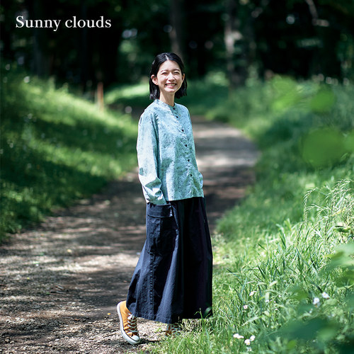 女式棉麻山系裙裤（藏蓝）