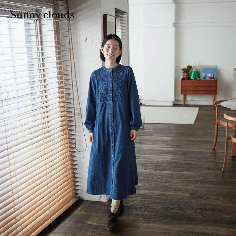 纯棉牛仔裙百搭做旧A字裙