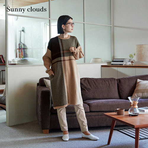 桑妮库拉休闲直筒裤米色百搭