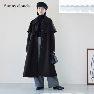 新品 桑妮库拉 Sunny 毛混大衣&披肩羊毛外套 冬季 clouds 女式