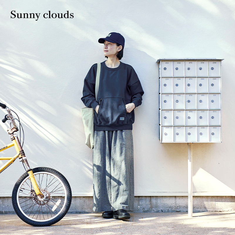 春季新品 桑妮库拉/Sunny clouds女棉混卫衣（藏蓝）套头圆领上衣 女装/女士精品 卫衣/绒衫 原图主图