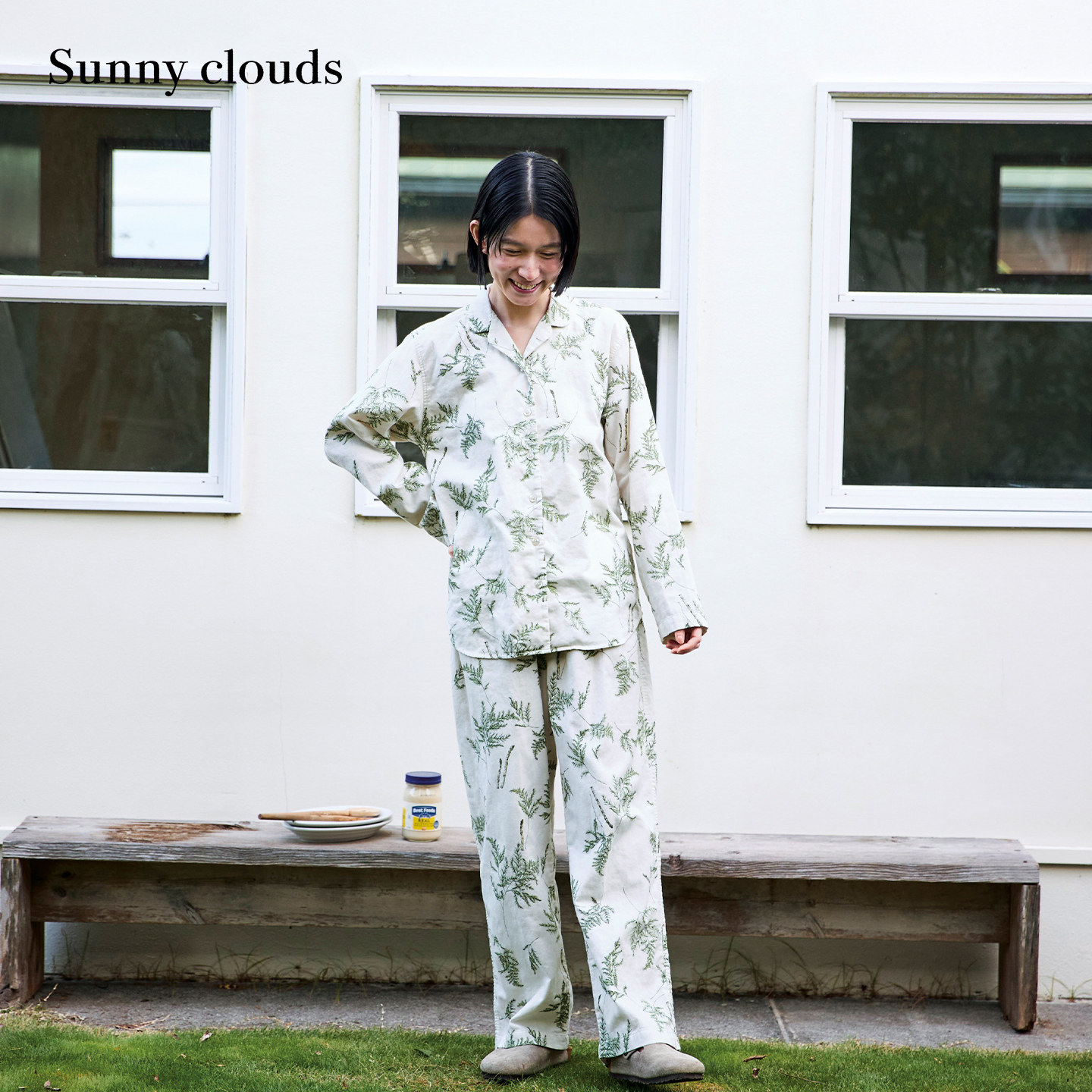 春季新品 桑妮库拉/Sunny clouds纯棉双纱棉芦笋印花家居服睡衣女