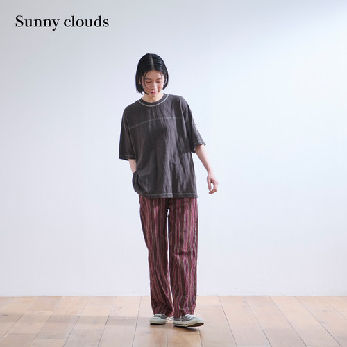 复古风棉麻条纹长裤夏季新品